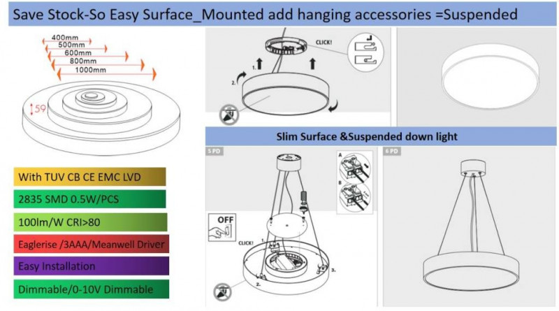 Wega Circle 1000-100-840-10000LM DALI DIM
