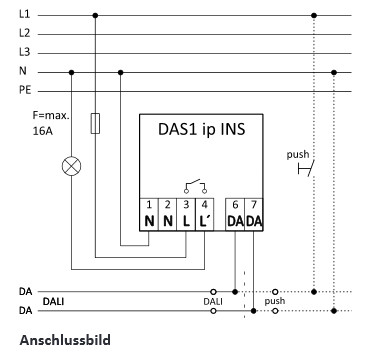 DALI Schaltaktor Switch 1 CH 16A/165A(p) INS für den Decken- /Hohlraumeinbau