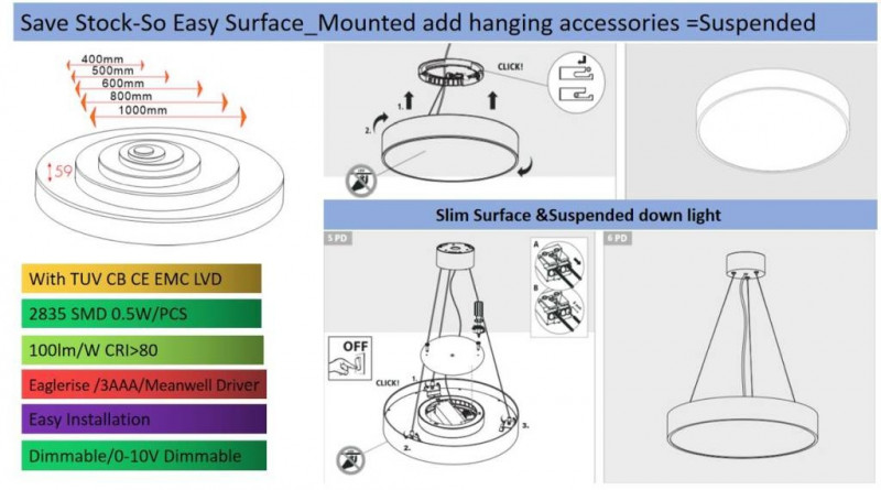 Litegear Wega Circle 1000-100-840-10000LM DALI DIM