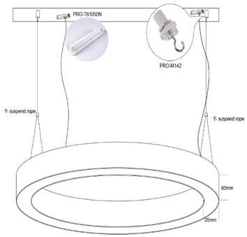NOVALOOP Track Ring Light 120060-60-830-6600lm Dali