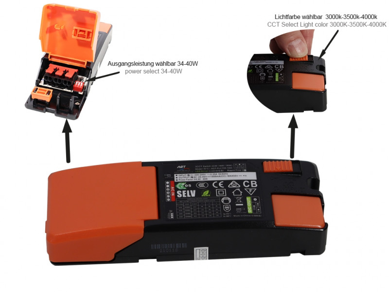 Newtura Round 500 40-830/840-4200LM CCT-/Power Select IP54