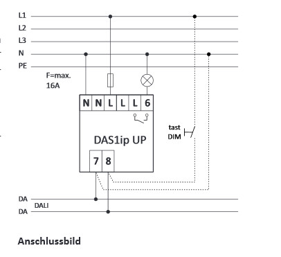 DALI Schaltaktor Switch 1 CH 16A/165A(p) UP