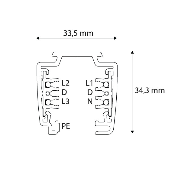 Unipro Aufbaustromschiene 4m