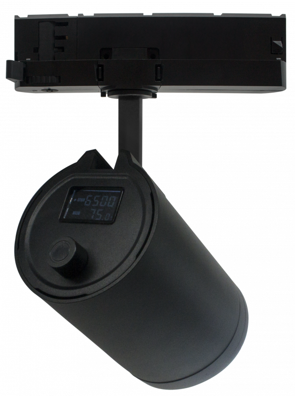 VARIA-QUICK Stromschienenstrahler 28W 2660lm, CRI90, Digital Display Dim + CCT