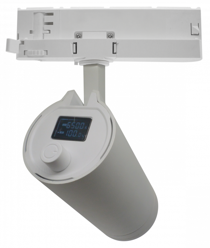 VARIA-QUICK Stromschienenstrahler 28W 2660lm, CRI90, Digital Display Dim + CCT