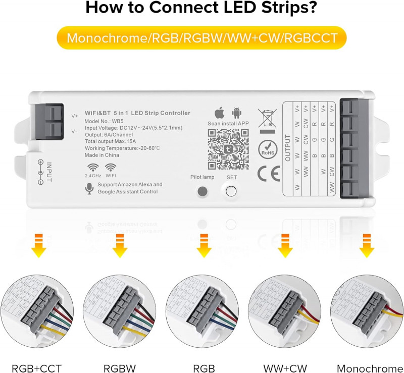 LITEGEAR INTERVENT WFC05 2,4G RF Controller/Dimmer 5 Channels RGBCCT