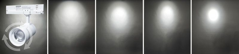 VARIA-QUICK Stromschienenstrahler 28W 2660lm, CRI90, Digital Display Dim + CCT